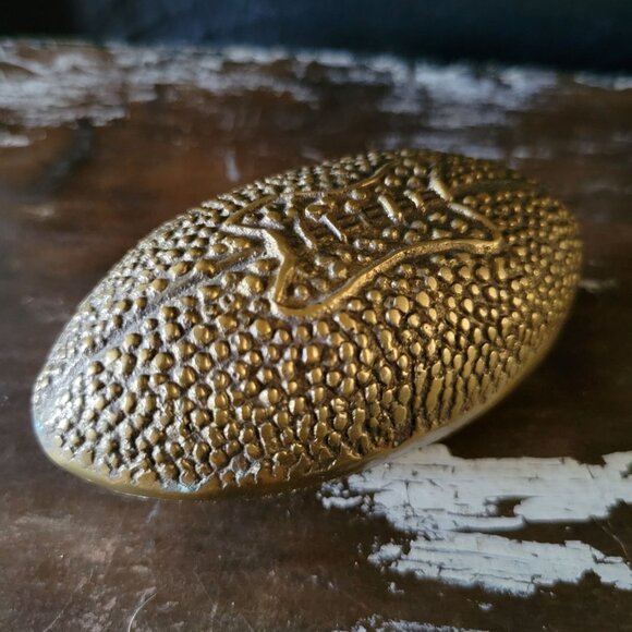 Small Vtg Brass Football Paperweight, Gift for Coach, Football Player / Fan - Picture 2 of 7